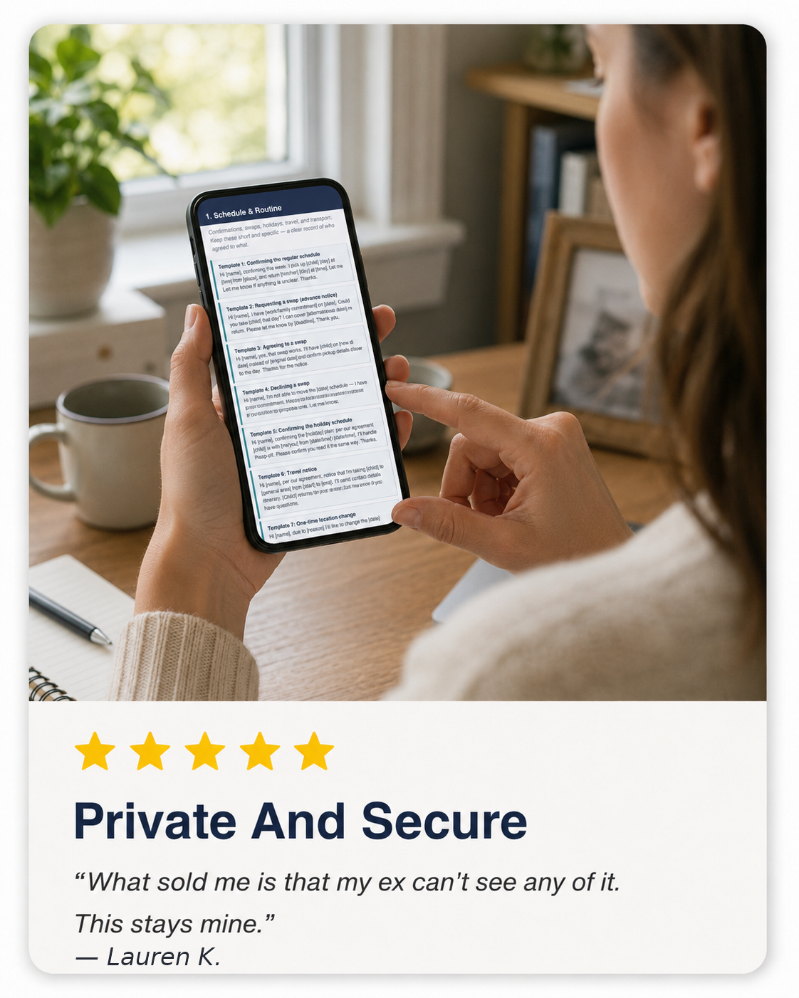 Five-star review from Lauren K. — Private And Secure