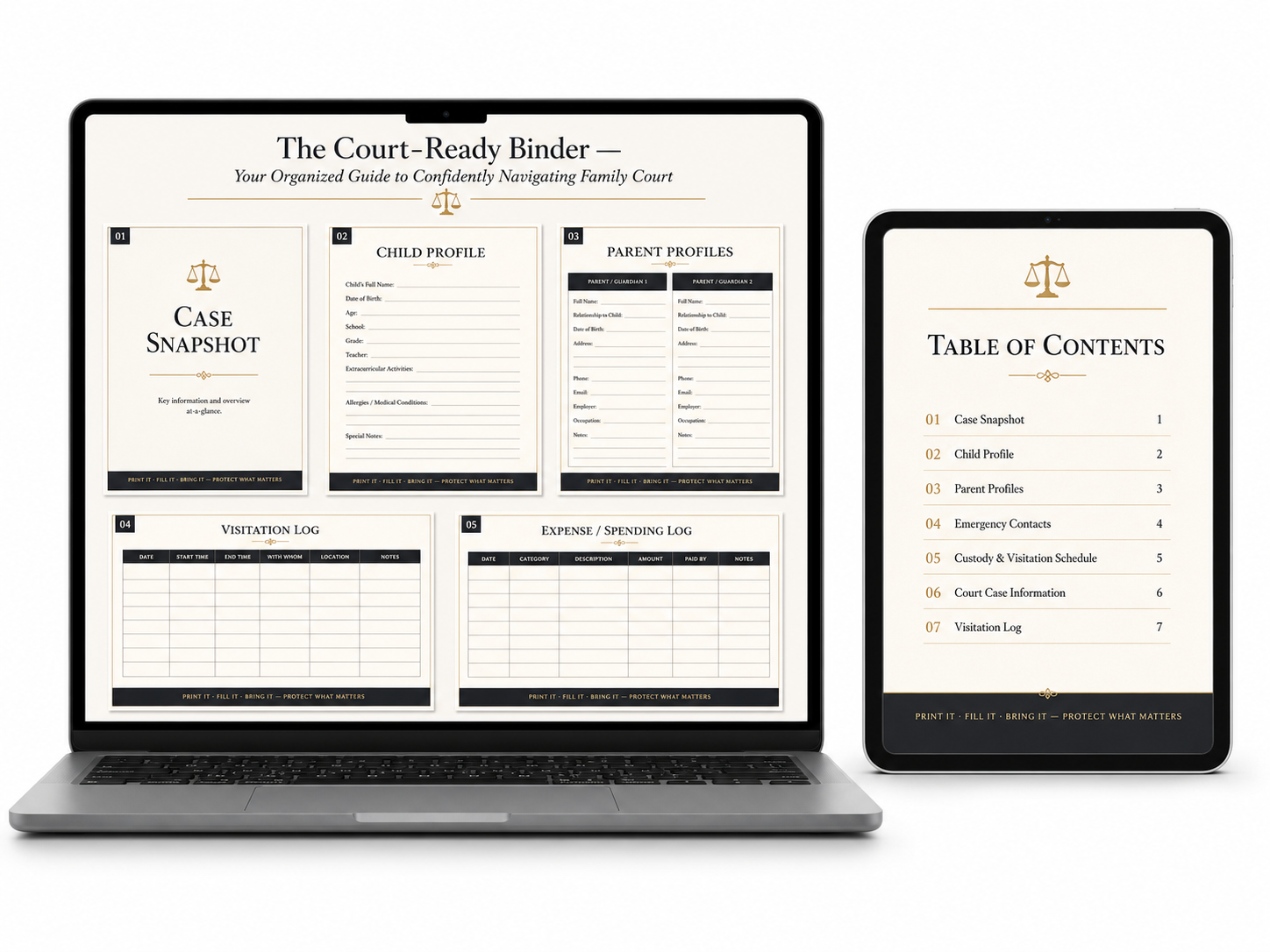 The Court-Ready Binder printable PDF mockup